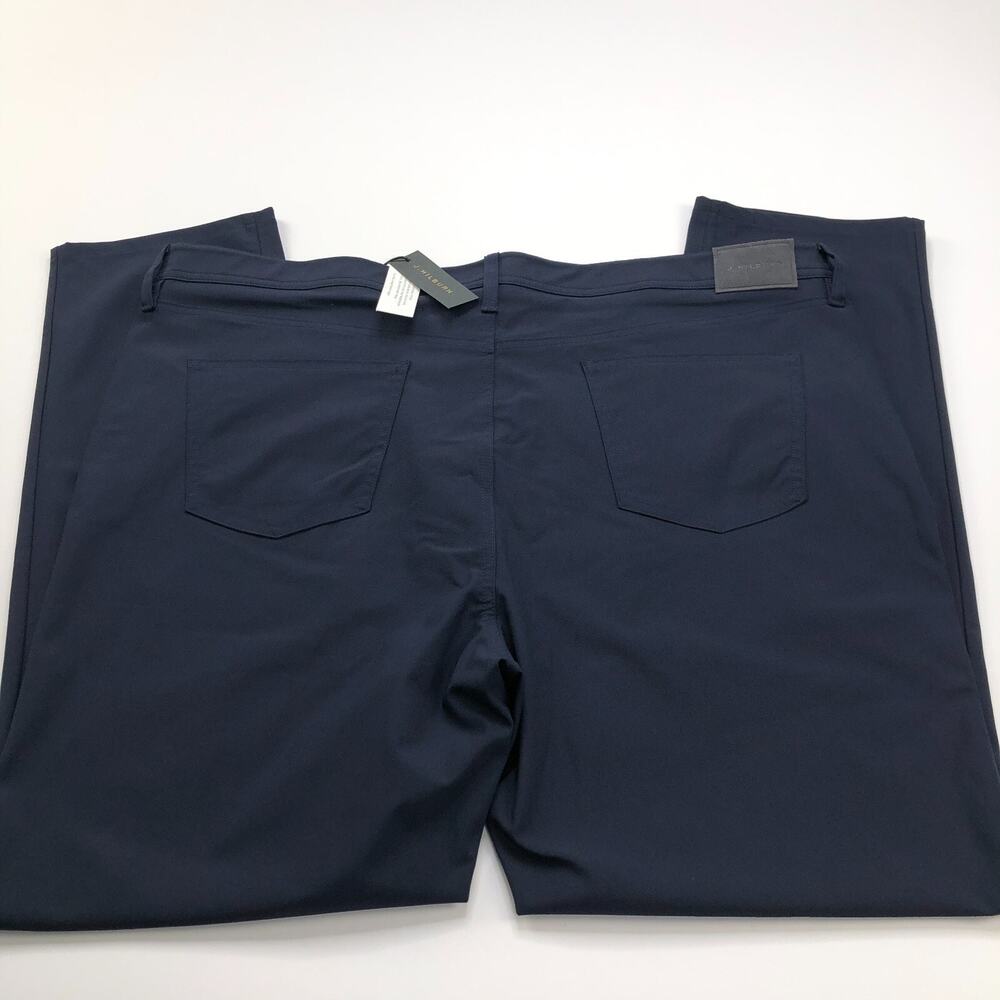 J. Hilburn NEW 42.5 (Fit 43W 30.5L) Elastic Waist Chino Slacks Golf Pants Navy